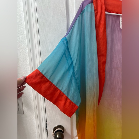 Disney Parks Cruise Line Colorful Rainbow Minnie Mouse Sheer Cover Up (Size L) - Picture 7 of 11